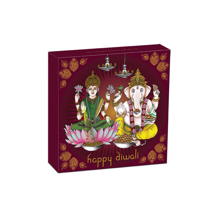 1 troy ounce zilveren munt Diwali 2021 achterkant