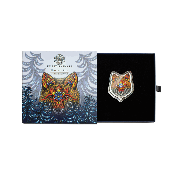 1 troy ounce silver coin electric fox 2021 angle 2