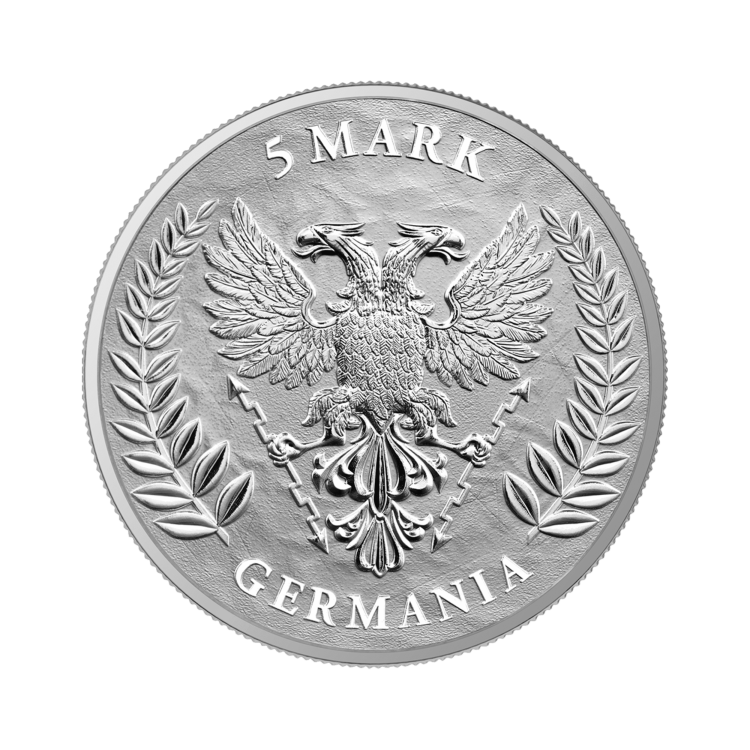 1 Troy ounce zilveren munt Germania 2021 achterkant