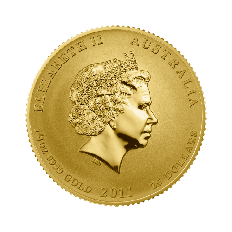 1/4 Troy ounce gouden munt Lunar 2011 achterkant
