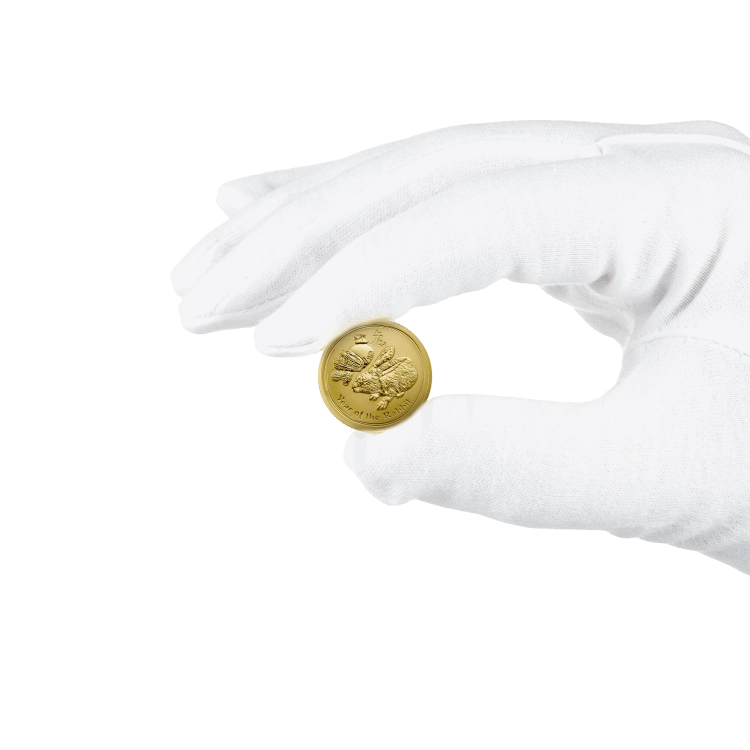 1/4 Troy ounce gouden munt Lunar 2011 perspectief 4