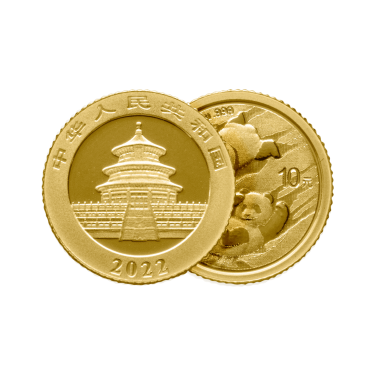 1 Gram gold coin Panda 2022 angle 1
