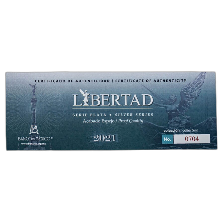 1.90 Troy ounce silver coin set Mexican Libertad 2021 angle 5
