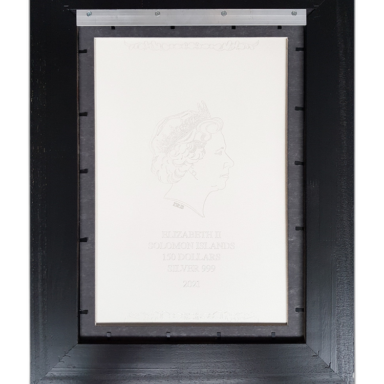1.5 kilo silver coin painting Praying hands 2021 Proof back