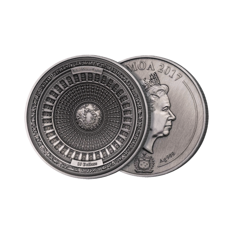 100 Gram zilver Het Capitool van de Verenigde Staten munt 2017 perspectief 1