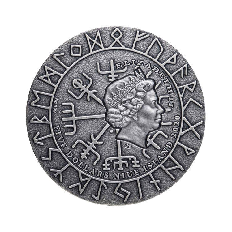 2 Troy ounce silver Eric Bloodaxe coin 2020 back