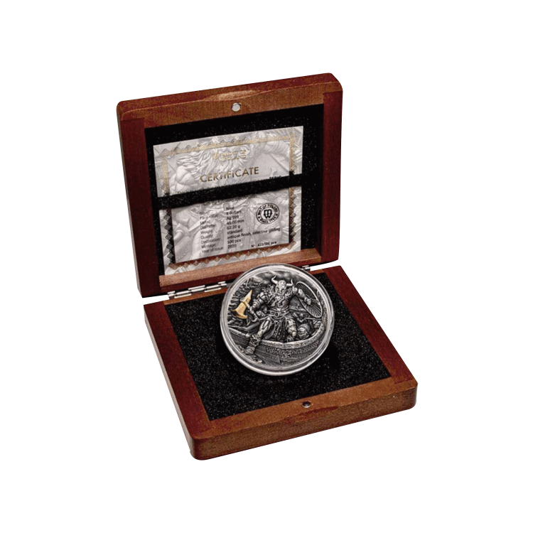 2 Troy ounce silver Eric Bloodaxe coin 2020 angle 3