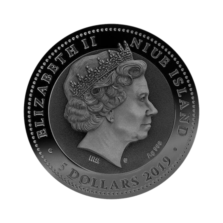 2 Troy ounce silver Chariot coin 2019 Proof back