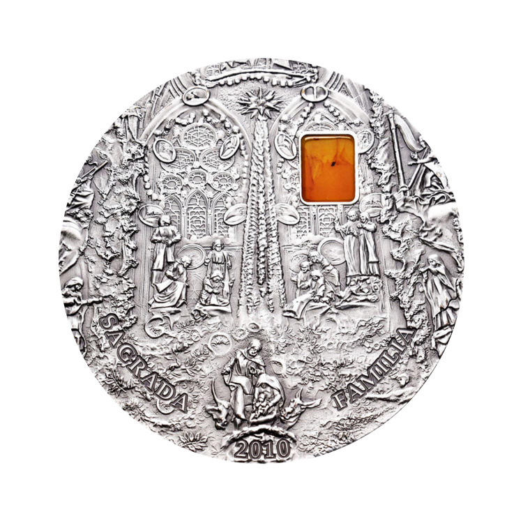 2 Troy ounce silver coin Sagrada Familia 2010 back