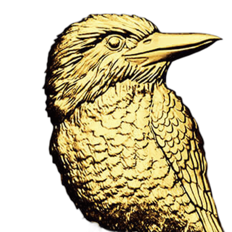 2 troy ounce gold gilded silver coin Kookaburra 2021 Proof angle 4