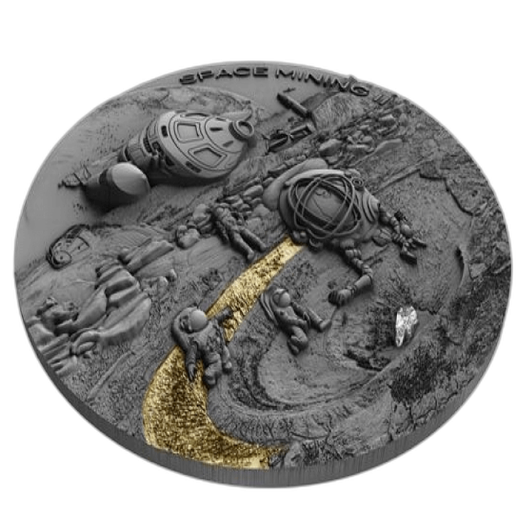1 Troy ounce Silver Space Mining II Station coin 2019 back