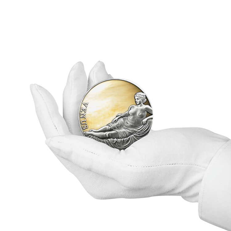 3 troy ounce zilveren munt Venus 2021 - Antieke afwerking perspectief 3