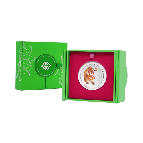 1 troy ounce silver coin Macao lunar year of the tiger 2022 front