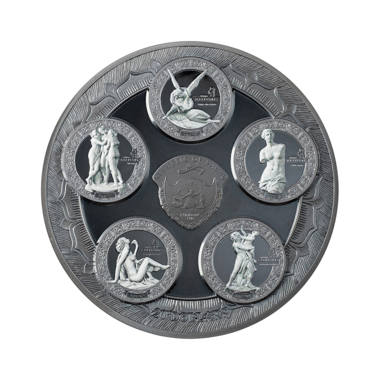 5 troy ounce zilveren munt Extase van Heilige Teresa 2021 achterkant