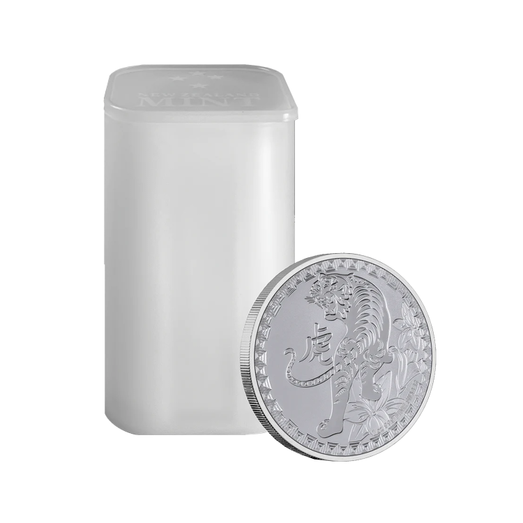 1 troy ounce silver coin Niue year of the tiger 2022 angle 2