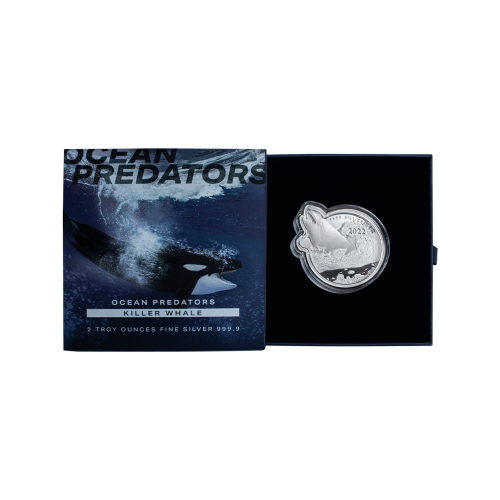 2 troy ounce Ocean Predators Killer Whale 2022 voorkant