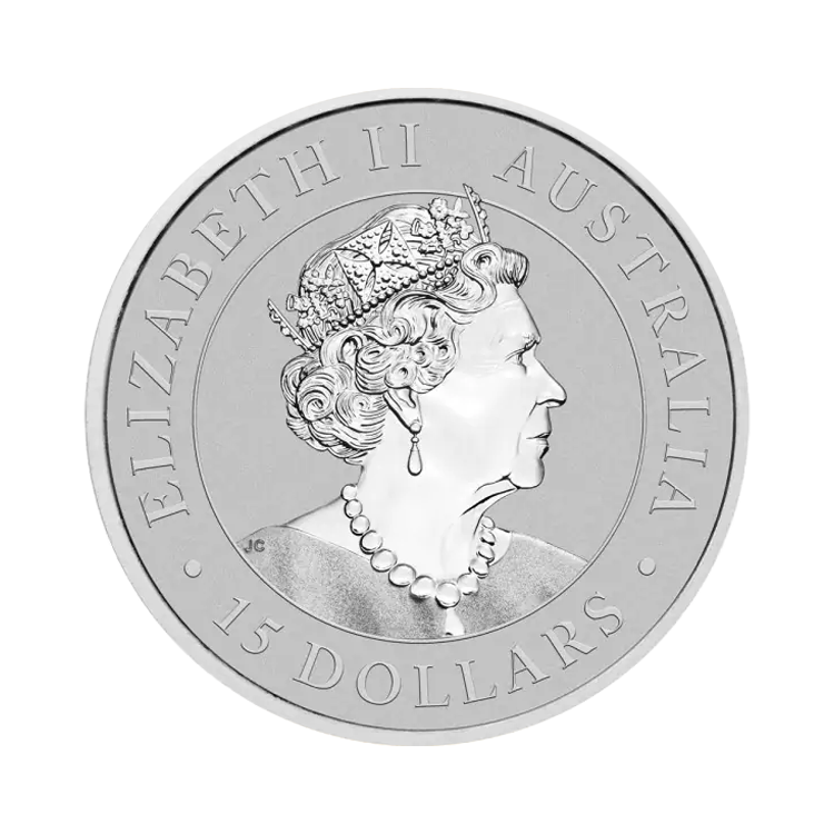 Kookaburra 1/10 troy ounce platina munt 2022 achterkant