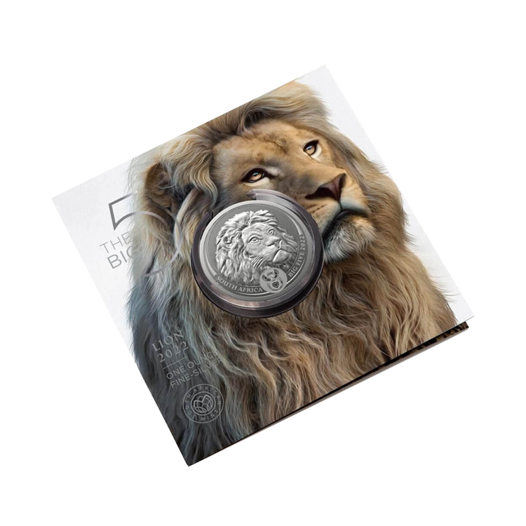 1 troy ounce silver coin Big Five lion 2022 angle 3