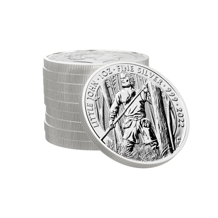 1 troy ounce zilveren munt Little John 2022 perspectief 2