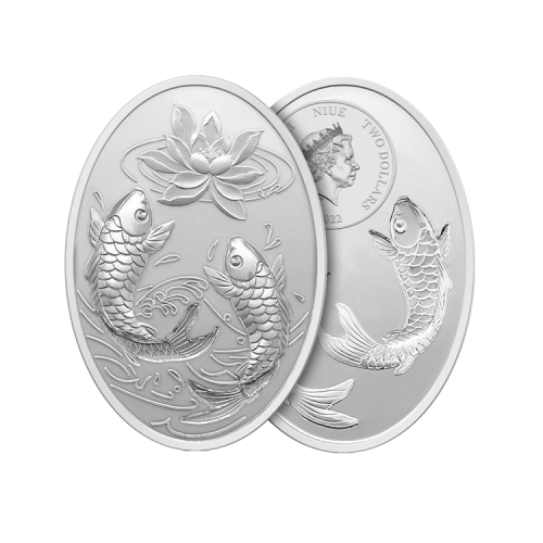 1 troy ounce silver coin Lucky Koi 2022 front