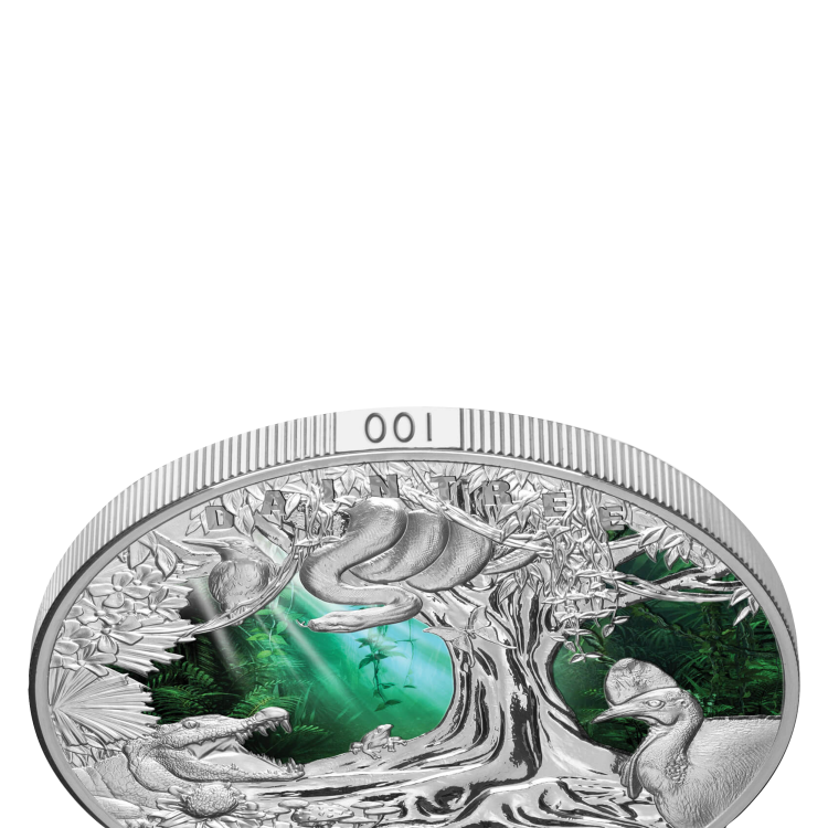 5 troy ounce silver coin Daintree Rainforest 2022 angle 2