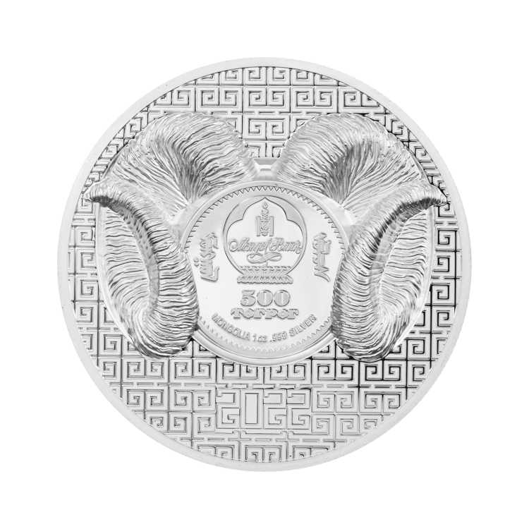1 troy ounce silver coin Magnificent Argali 2022 Proof back