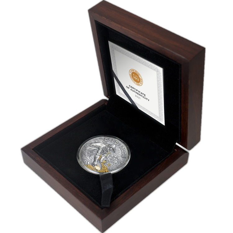 1 troy ounce Silver coin Gold Rush angle 2