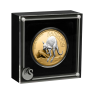 2 troy ounce silver Kangaroo coin reverse gilded front