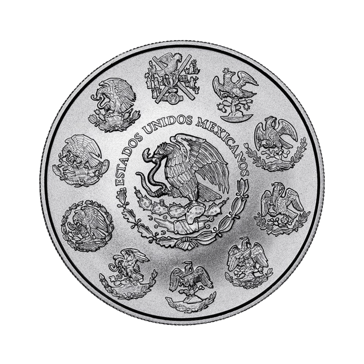 2 troy ounce silver coin Mexican Libertad 2022 back