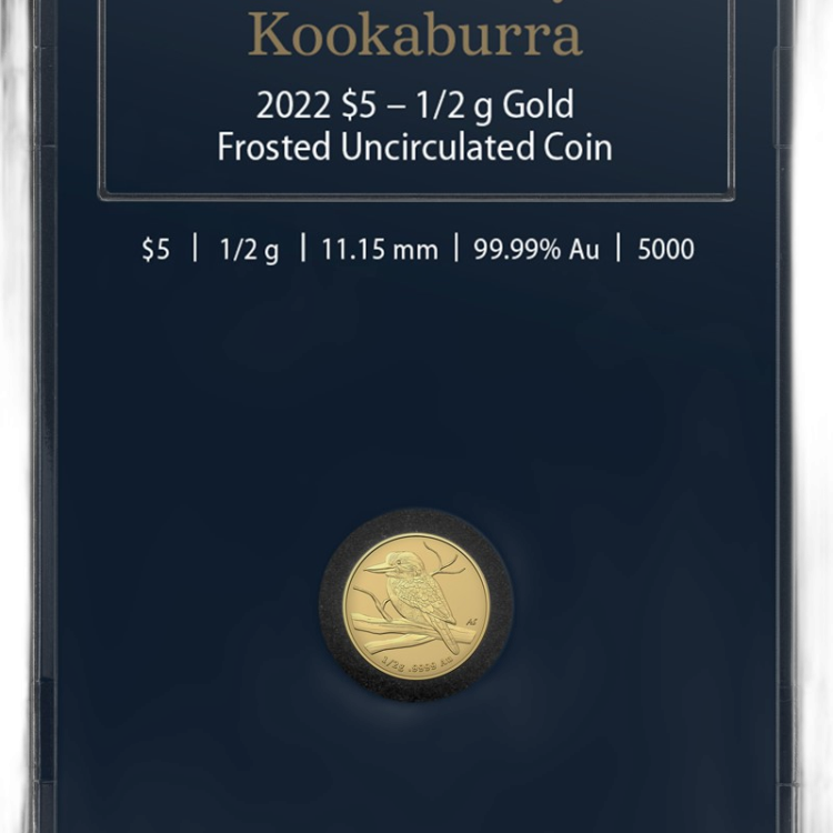 0,5 gram gouden munt mini Kookaburra 2022 perspectief 1