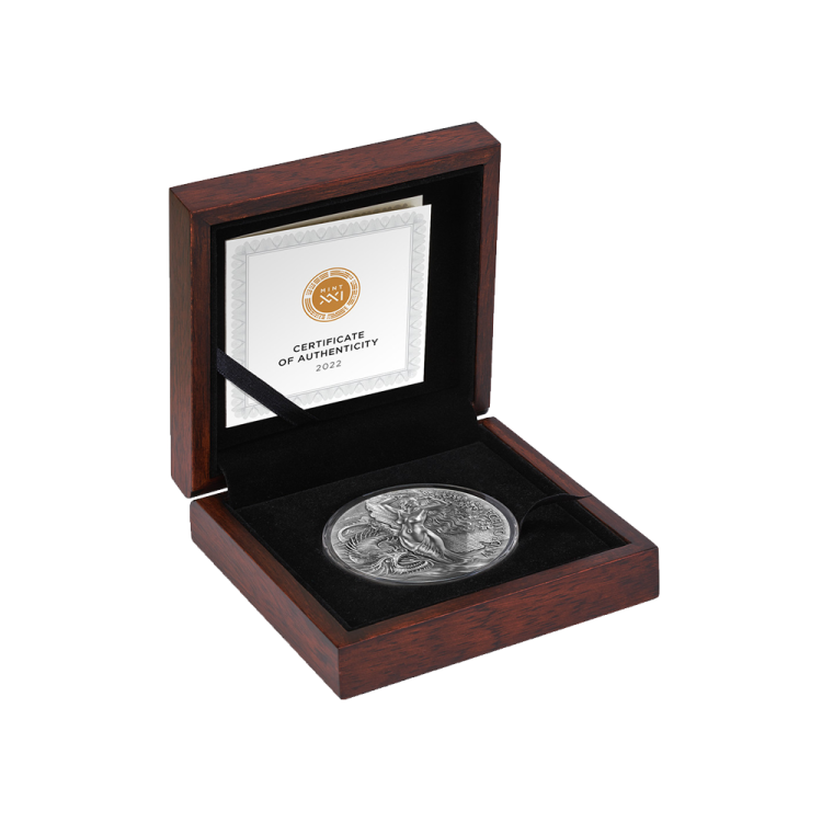 2 Troy ounce zilveren munt Andromeda en het Zeemonster - antieke afwerking 2022 angle 1