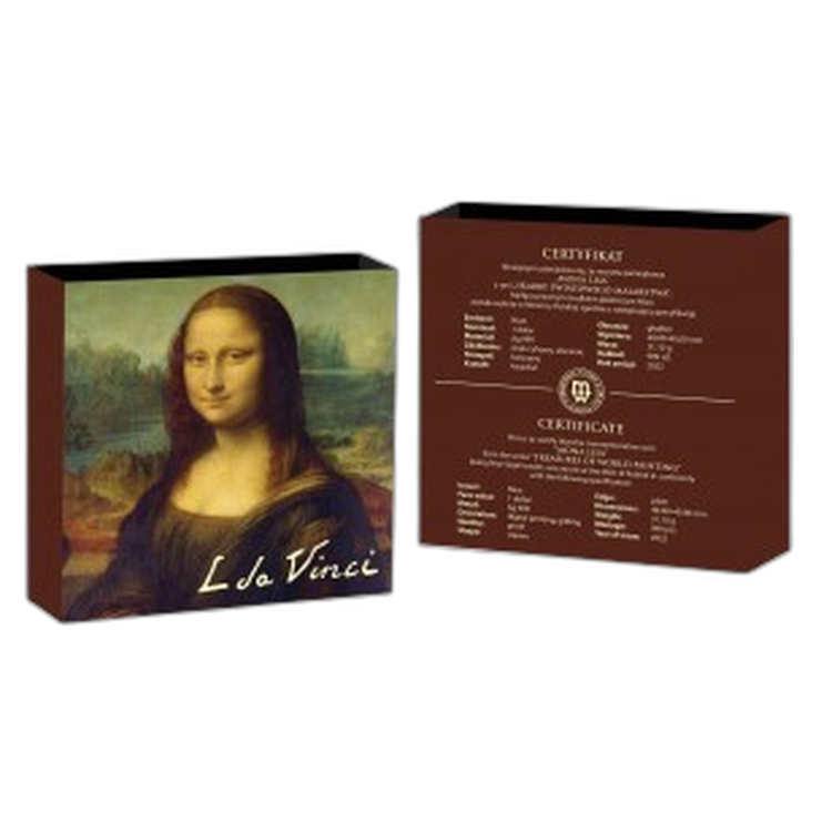 1 troy ounce zilveren Mona Lisa proof munt 2022 angle 1