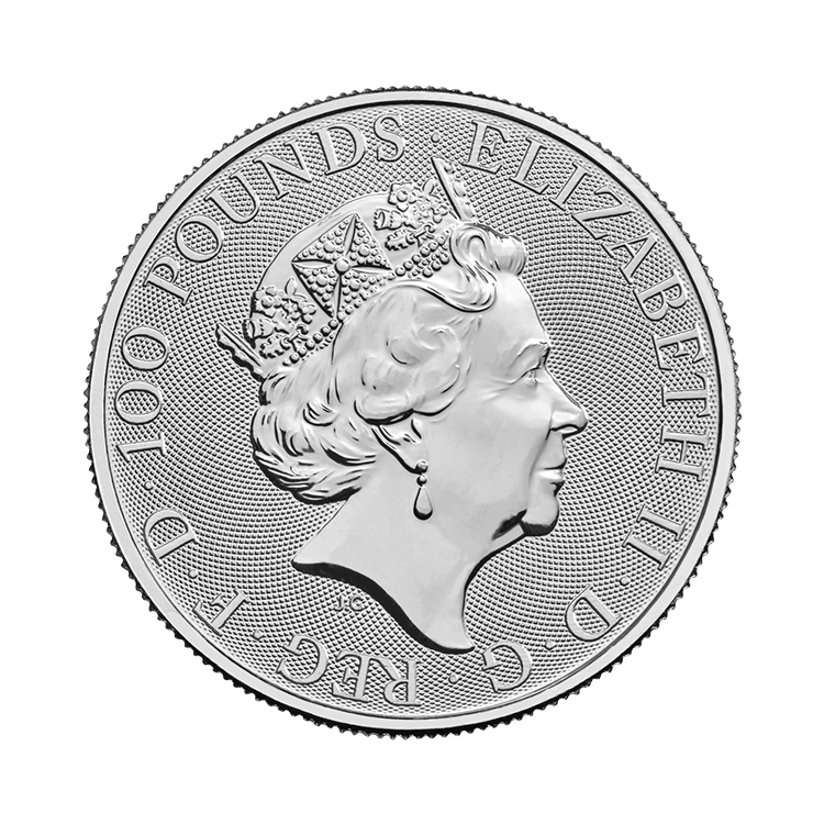 1 troy ounce platinum coin Tudor Beasts Yale of Beaufort 2023 back