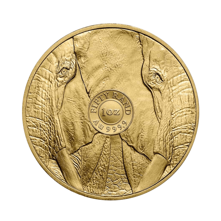 1 troy ounce gouden munt Big Five Olifant 2023 achterkant
