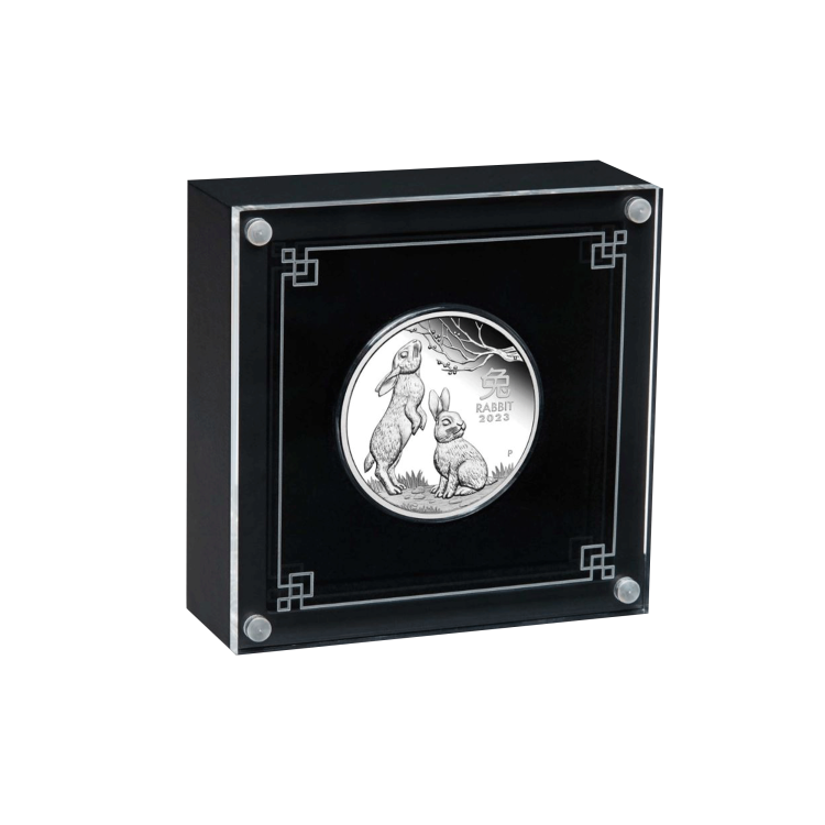 1 troy ounce silver coin Lunar 2023 proof angle 2