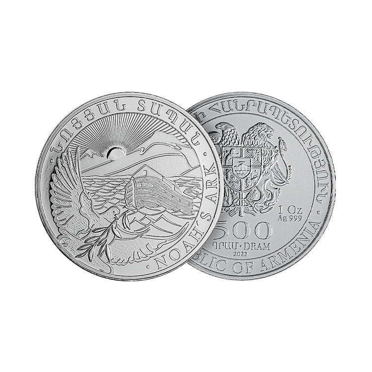 1 troy ounce zilveren Noah's Ark munt 2022 of 2023 perspectief 1