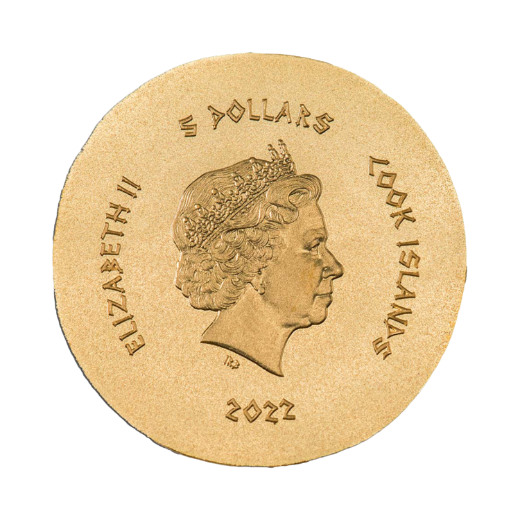 0.5 gram gouden munt dolfijn & tonijn Cyzicus 2022 back