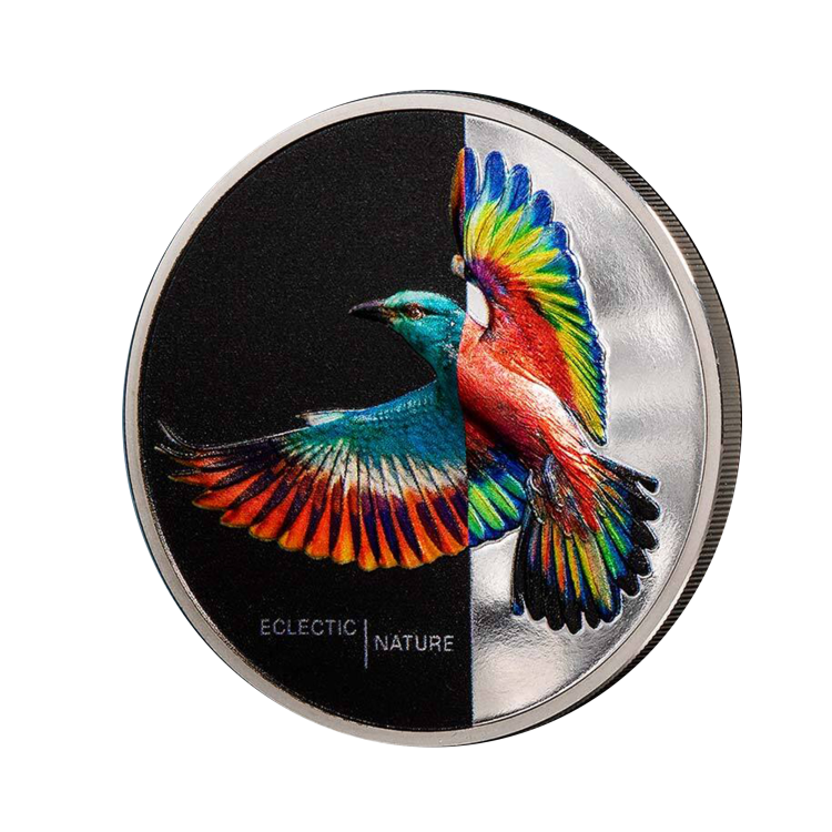 1 troy ounce zilveren munt Eclectische Natuur proof 2022 perspectief 1