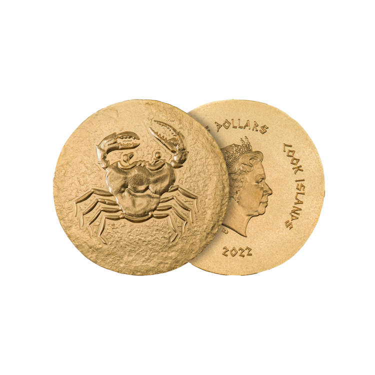 0.5 gram gouden munt Krab, Akragas 2022 perspectief 1