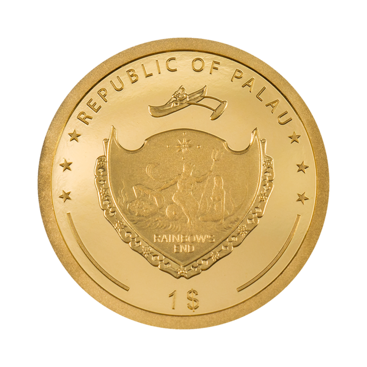 1 gram gouden munt klavertje vier 2023 back