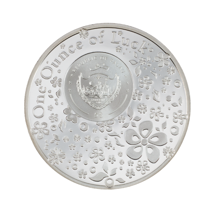 1 troy ounce zilveren munt klavertje vier 2023 back