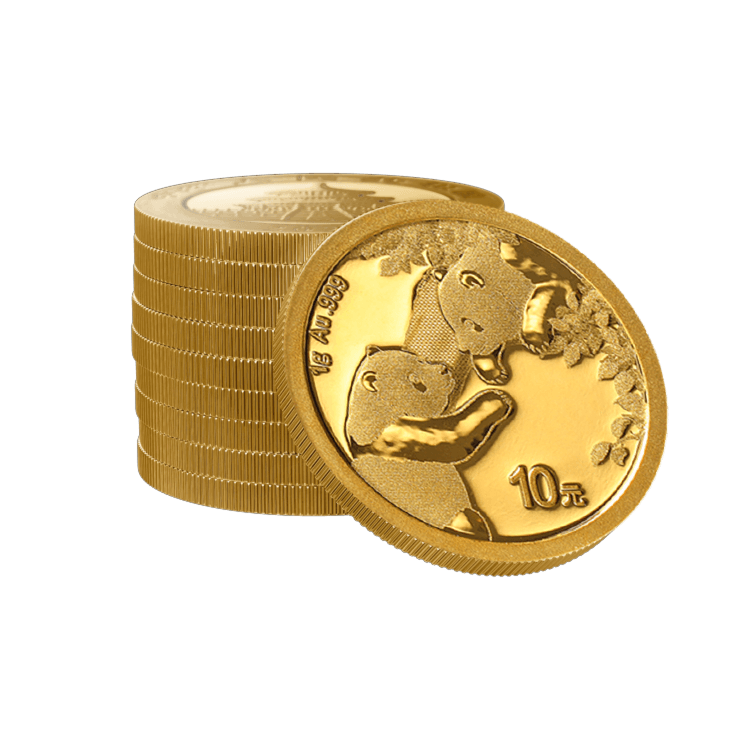 1 gram gold coin Panda 2023 angle 2