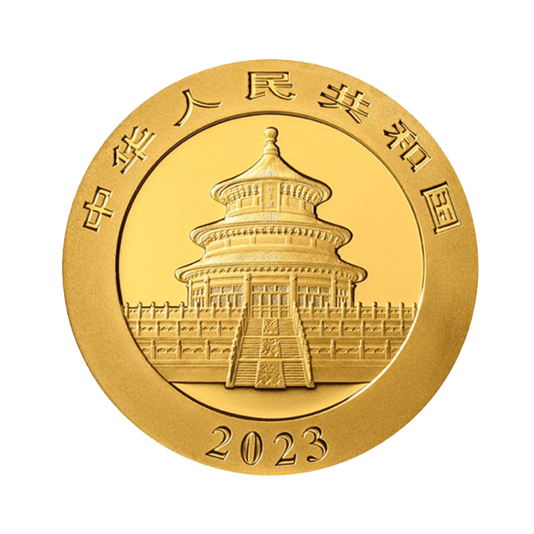 15 gram gouden munt Panda 2023 achterkant