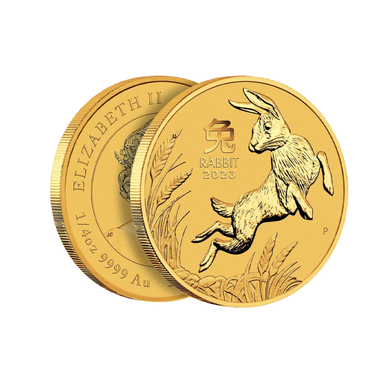 1/4 troy ounce gold coin Lunar 2023 angle 2