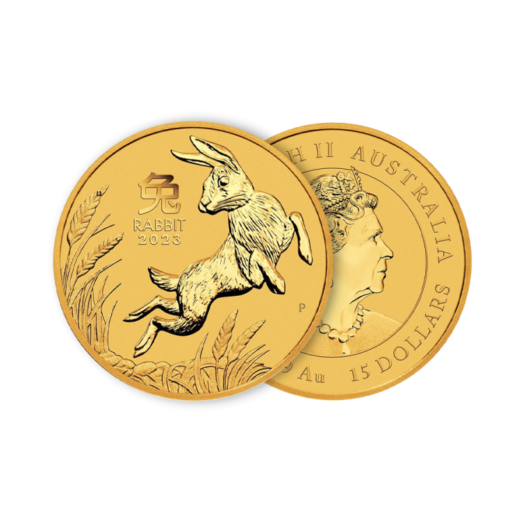 1/10 troy ounce gold coin Lunar 2023 angle 1