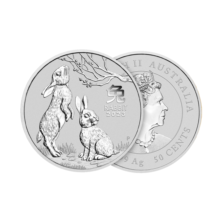 1/2 troy ounce silver coin Lunar 2023 angle 1