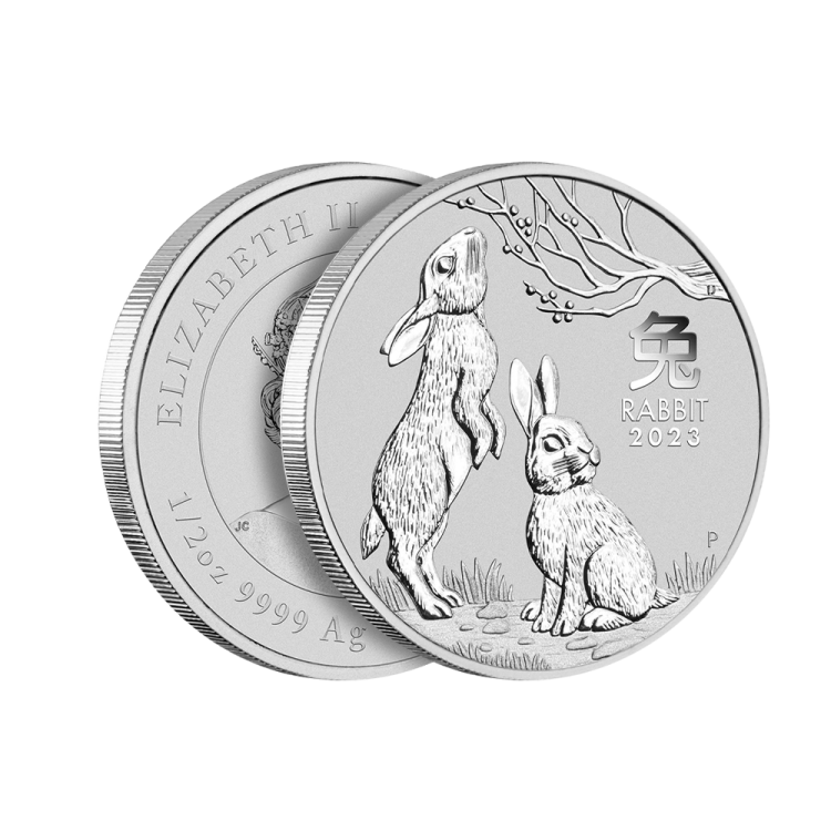 1/2 troy ounce silver coin Lunar 2023 angle 2