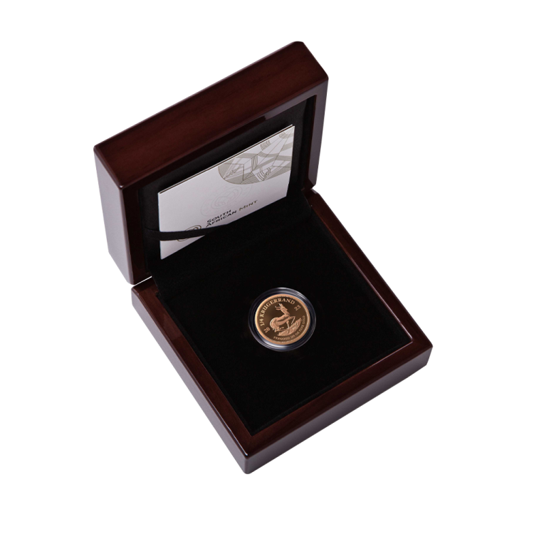 1/4 troy ounce gold coin Krugerand 2023 proof angle 2