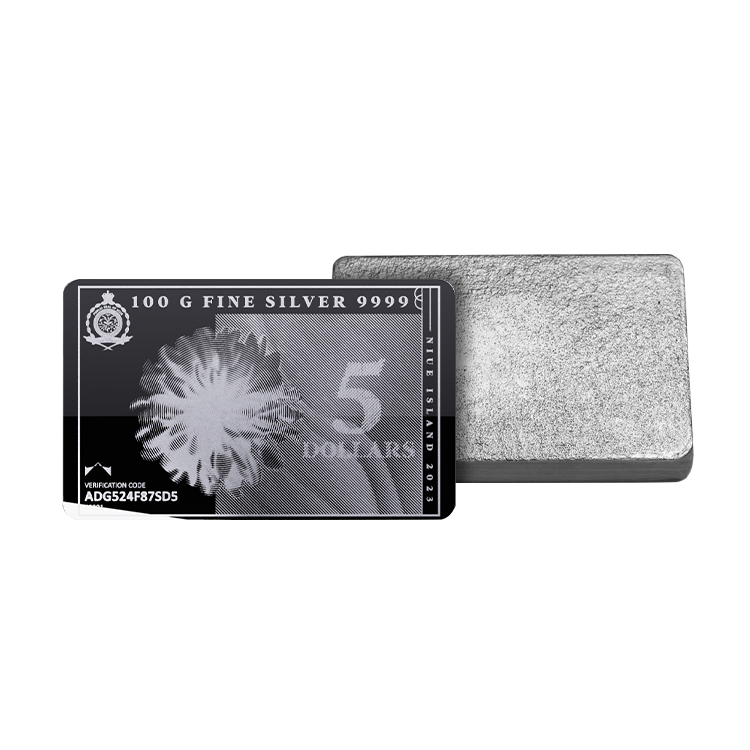 100 gram zilveren muntbaar Silvernote 2022 of 2023 perspectief 2