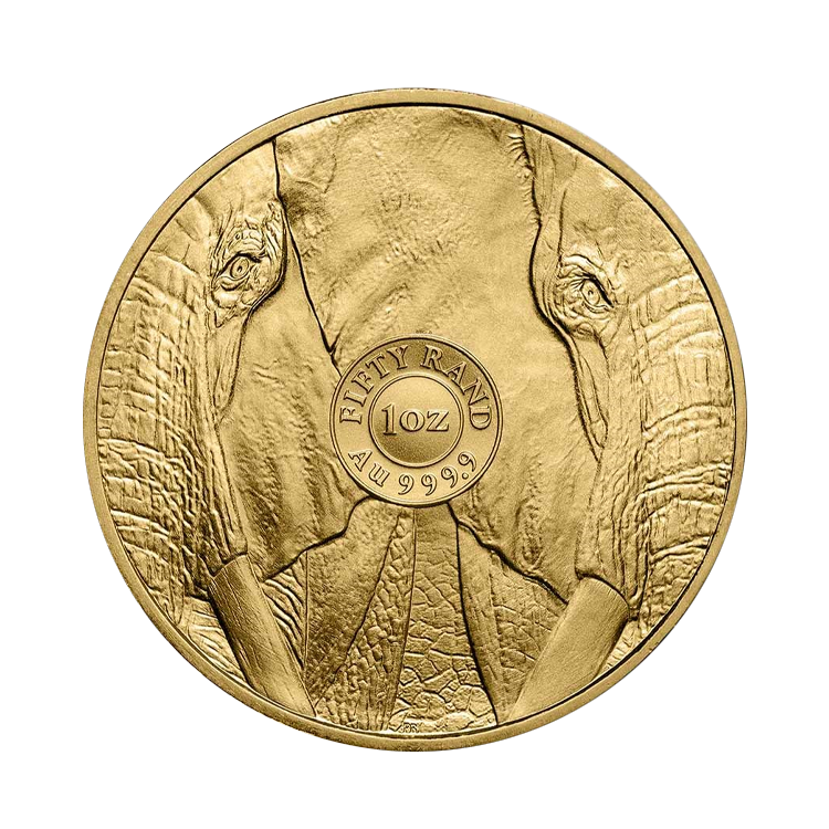 1 troy ounce gouden munt Big Five Olifant achterkant